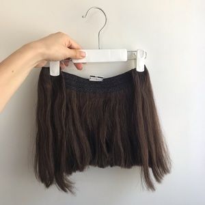 Hidden crown halo hair extensions